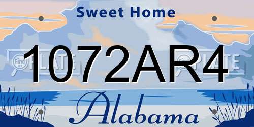 1072AR4 Alabama License Plate