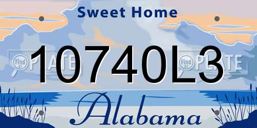 10740L3 Alabama License Plate