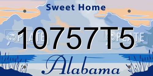 10757T5 Alabama License Plate