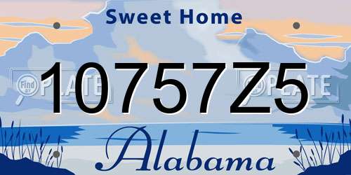 10757Z5 Alabama License Plate