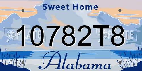 10782T8 Alabama License Plate