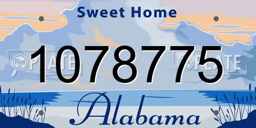 1078775 Alabama License Plate