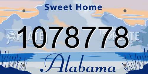 1078778 Alabama License Plate