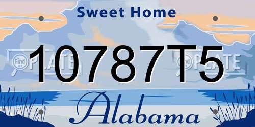 10787T5 Alabama License Plate