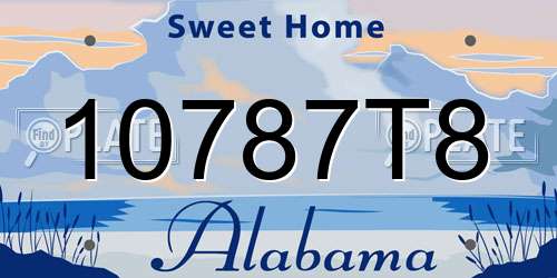 10787T8 Alabama License Plate