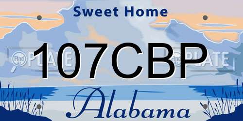 107CBP Alabama License Plate