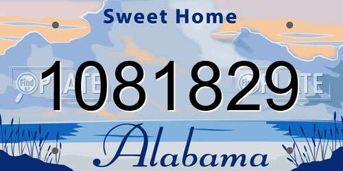 1081829 Alabama License Plate