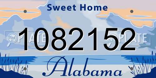 1082152 Alabama License Plate