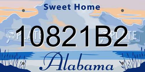 10821B2 Alabama License Plate