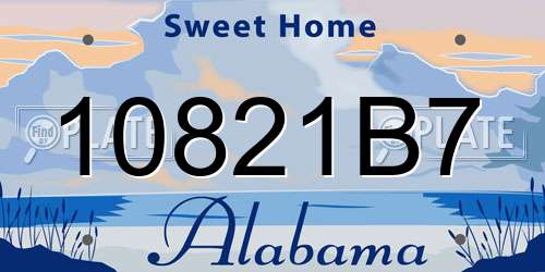 10821B7 Alabama License Plate