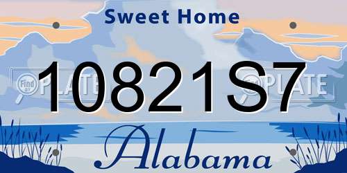 10821S7 Alabama License Plate