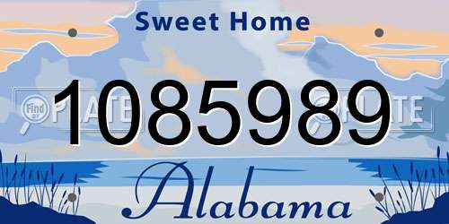 1085989 Alabama License Plate