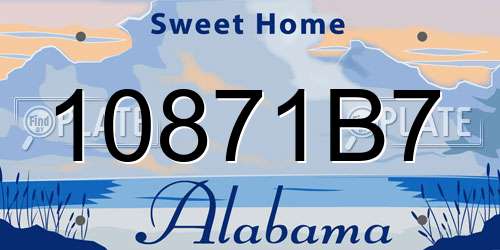 10871B7 Alabama License Plate