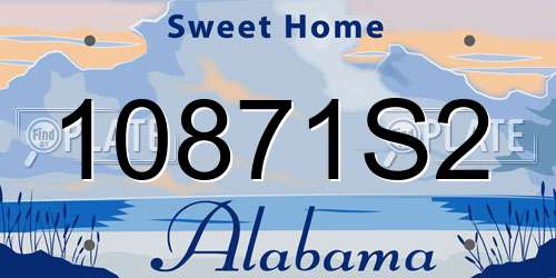 10871S2 Alabama License Plate
