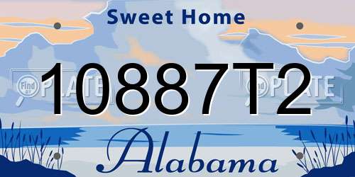 10887T2 Alabama License Plate