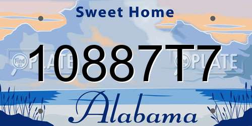 10887T7 Alabama License Plate