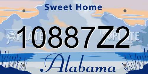 10887Z2 Alabama License Plate