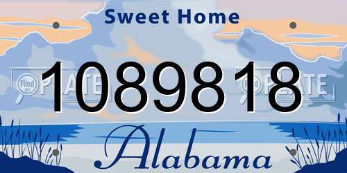 1089818 Alabama License Plate
