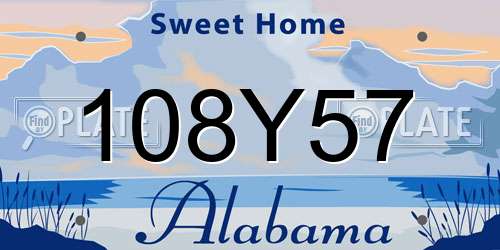 108Y57 Alabama License Plate