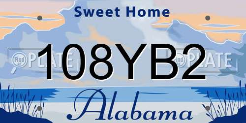 108YB2 Alabama License Plate