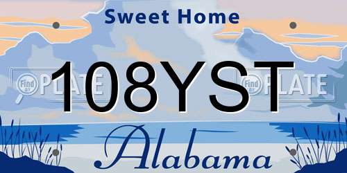 108YST Alabama License Plate