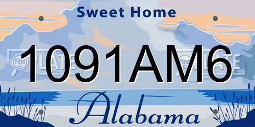 1091AM6 Alabama License Plate