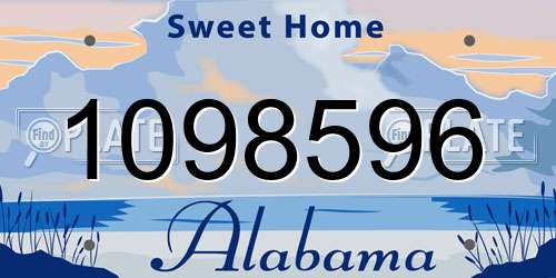 1098596 Alabama License Plate