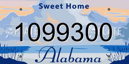 1099300 Alabama License Plate