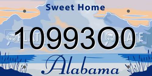 10993O0 Alabama License Plate
