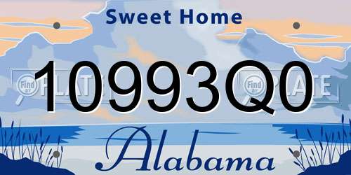10993Q0 Alabama License Plate