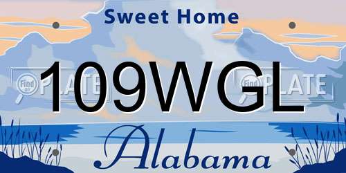 109WGL Alabama License Plate