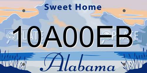 10A00EB Alabama License Plate