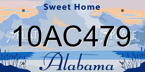 10AC479 Alabama License Plate