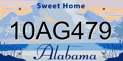 10AG479 Alabama License Plate