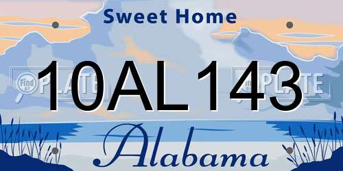 10AL143 Alabama License Plate