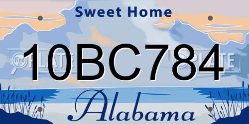 10BC784 Alabama License Plate