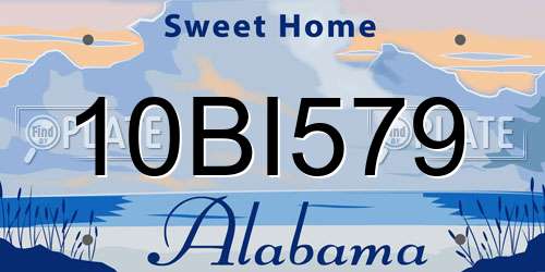 10BI579 Alabama License Plate