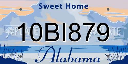10BI879 Alabama License Plate