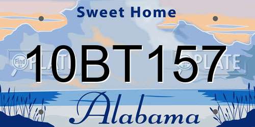 10BT157 Alabama License Plate