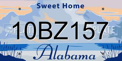 10BZ157 Alabama License Plate