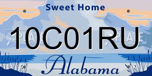10C01RU Alabama License Plate