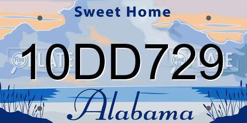 10DD729 Alabama License Plate