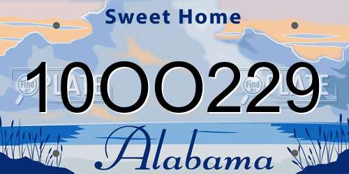 10OO229 Alabama License Plate