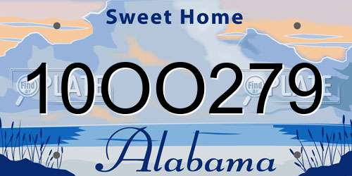 10OO279 Alabama License Plate