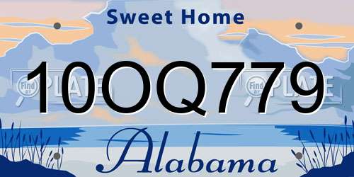 10OQ779 Alabama License Plate