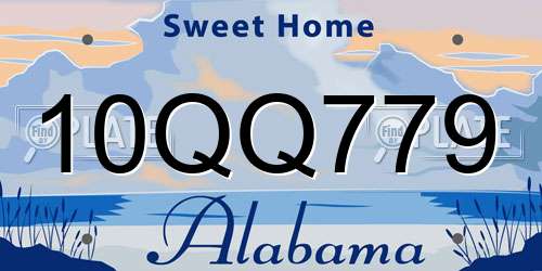 10QQ779 Alabama License Plate