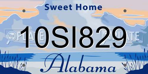 10SI829 Alabama License Plate