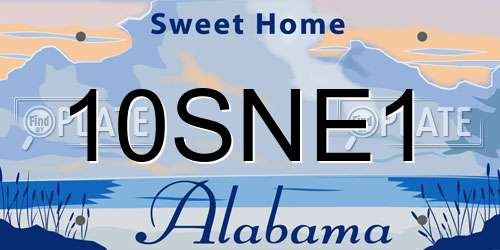 10SNE1 Alabama License Plate