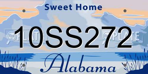 10SS272 Alabama License Plate