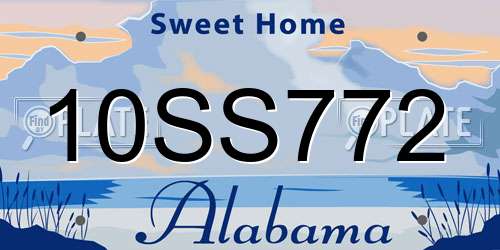 10SS772 Alabama License Plate